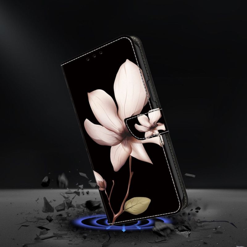 Housse Google Pixel 9 / Pixel 9 Pro Fleur Rose sur Fond Noir