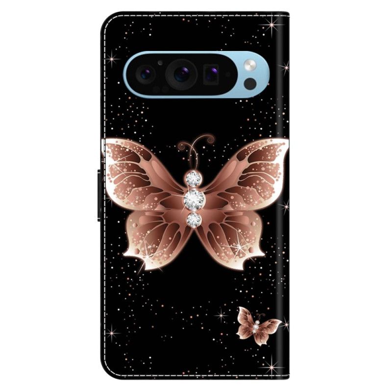 Housse Google Pixel 9 / Pixel 9 Pro Papillon Diamant Rose