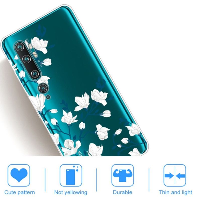 Coque Xiaomi Mi Note 10 / Note 10 Pro fleurs blanches