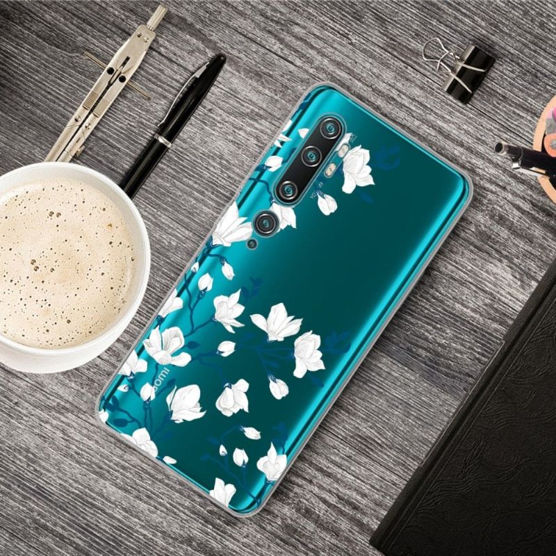 Coque Xiaomi Mi Note 10 / Note 10 Pro fleurs blanches