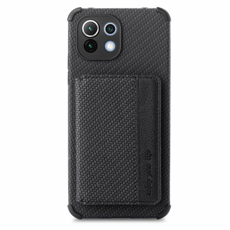 Coque Xiaomi Mi 11 Fibre Carbone Porte Cartes