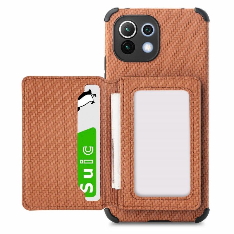 Coque Xiaomi Mi 11 Fibre Carbone Porte Cartes