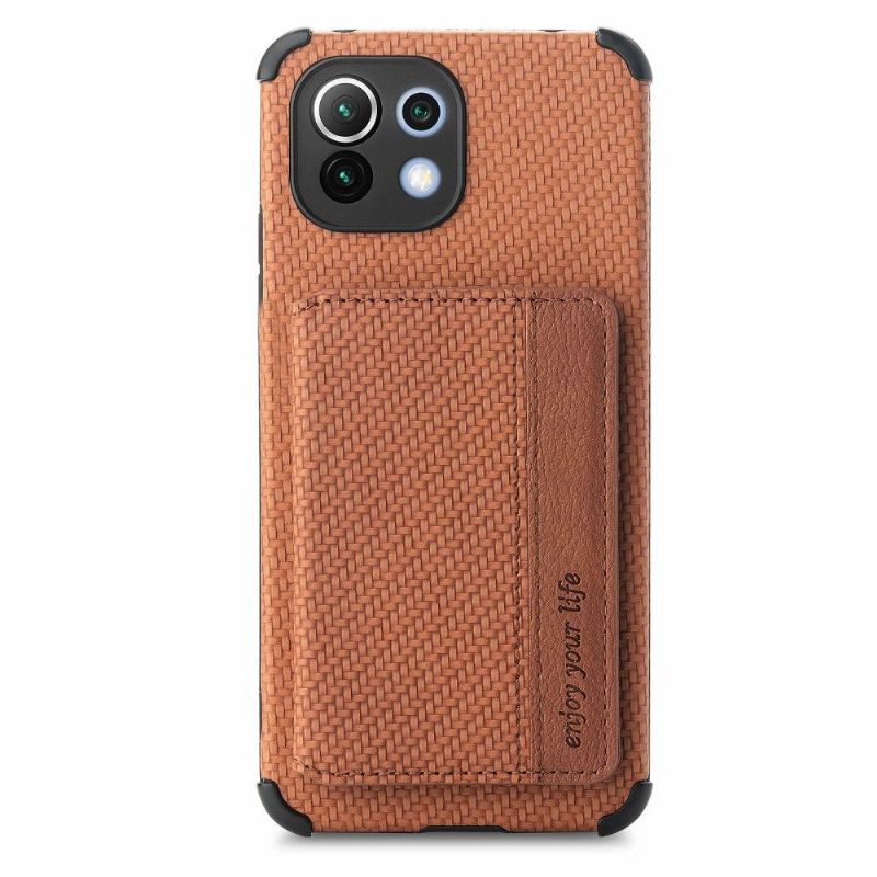 Coque Xiaomi Mi 11 Fibre Carbone Porte Cartes