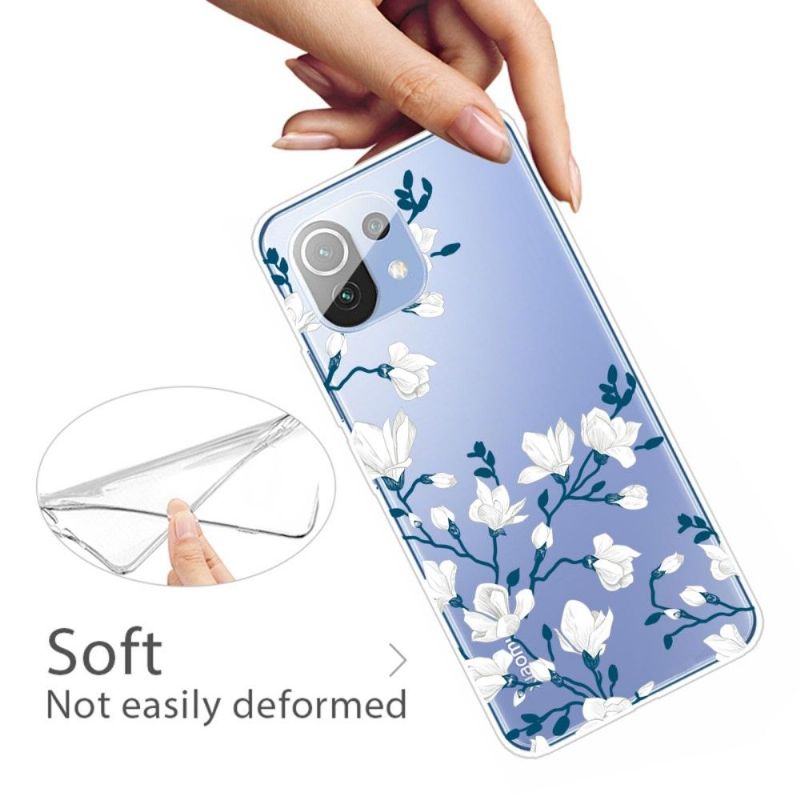 Coque Xiaomi Mi 11 fleurs blanches