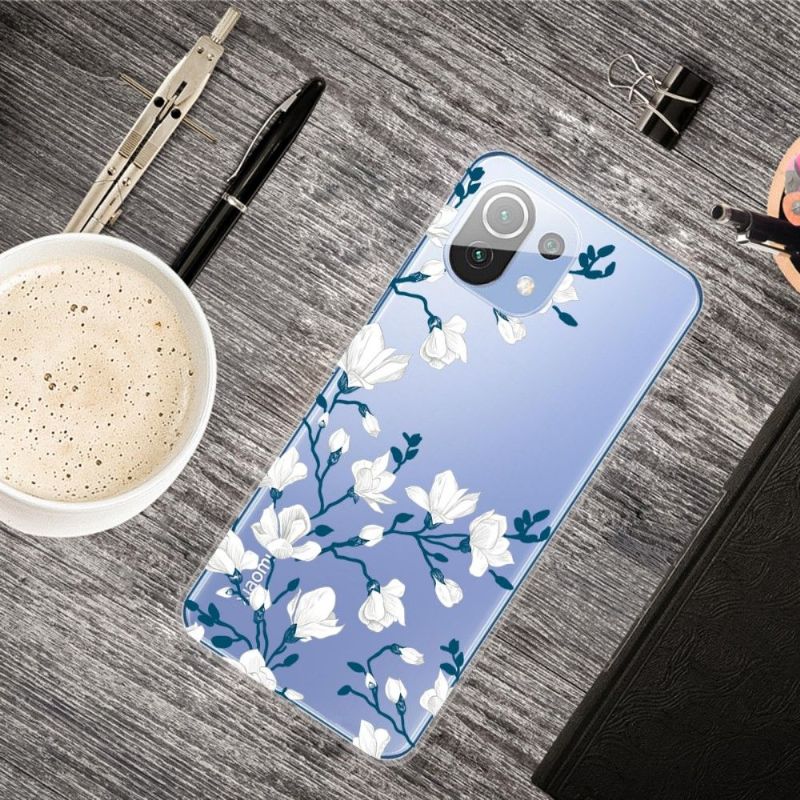 Coque Xiaomi Mi 11 fleurs blanches