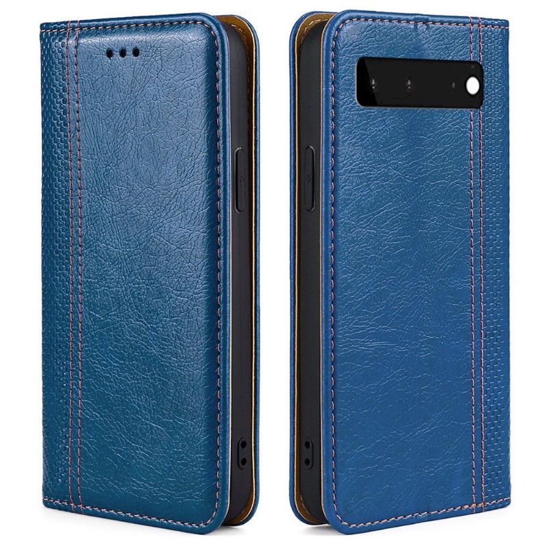 Housse Google Pixel 6 Flip folio coutures