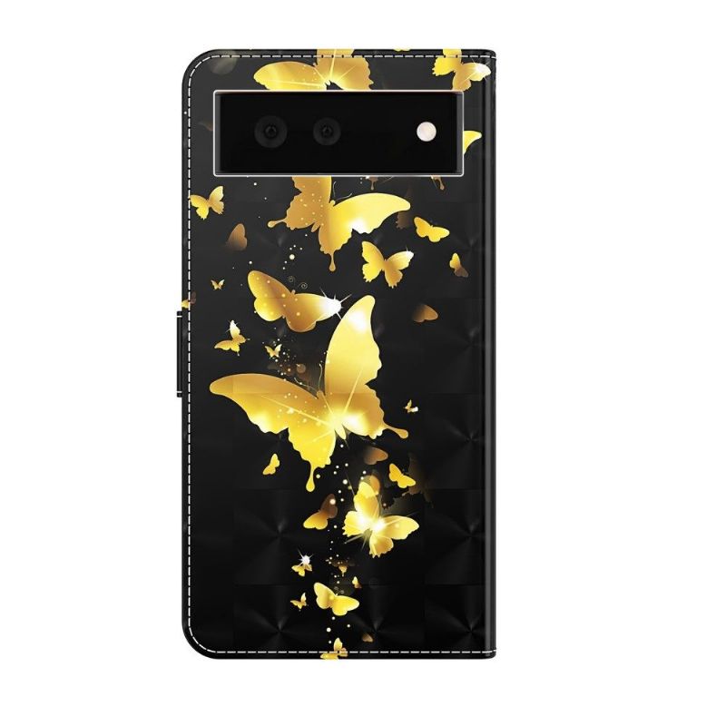 Housse Google Pixel 6 illustration papillons dorés