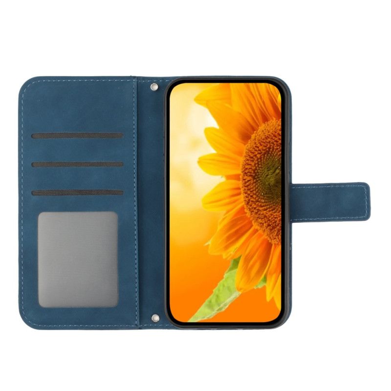 Housse Sony Xperia 10 VI Motif Tournesol à Lanière