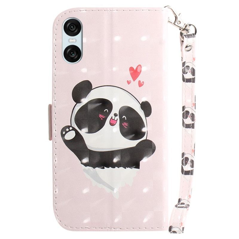 Housse Sony Xperia 10 VI Panda Love à Lanière