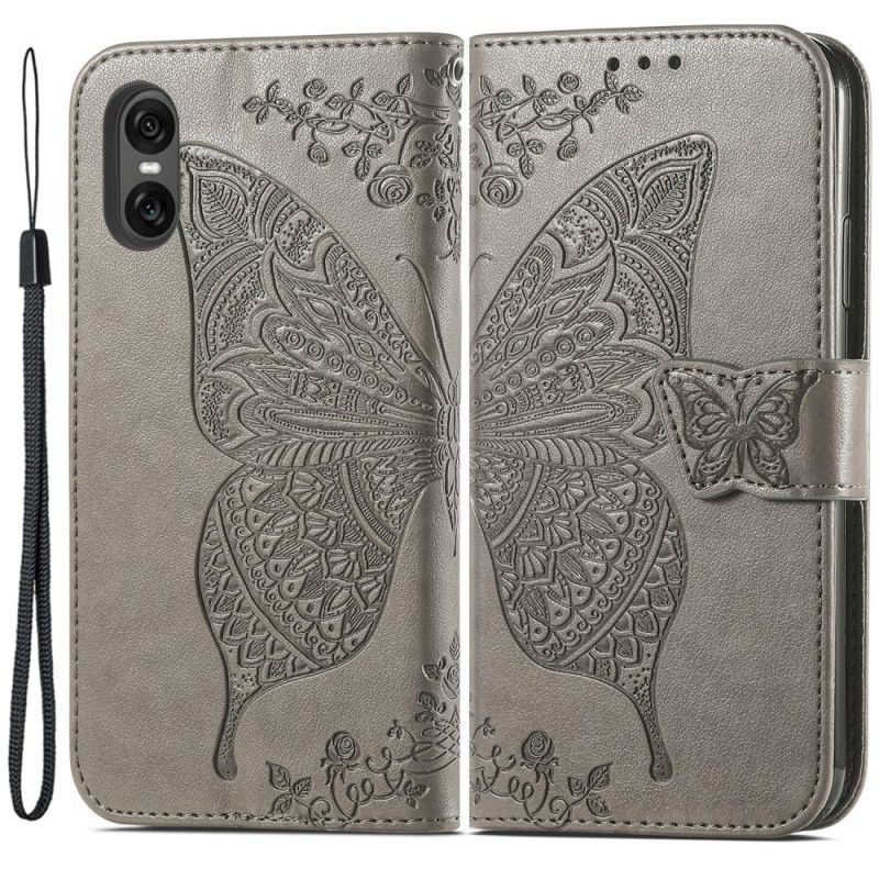 Housse Sony Xperia 10 VI Papillon Baroque à Lanière