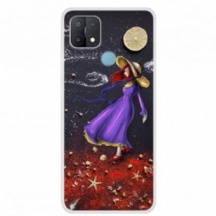 Coque Oppo A15 Femme à la Mer