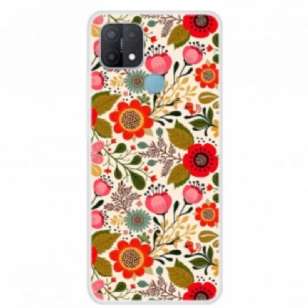 Coque Oppo A15 Tapisserie Fleurie