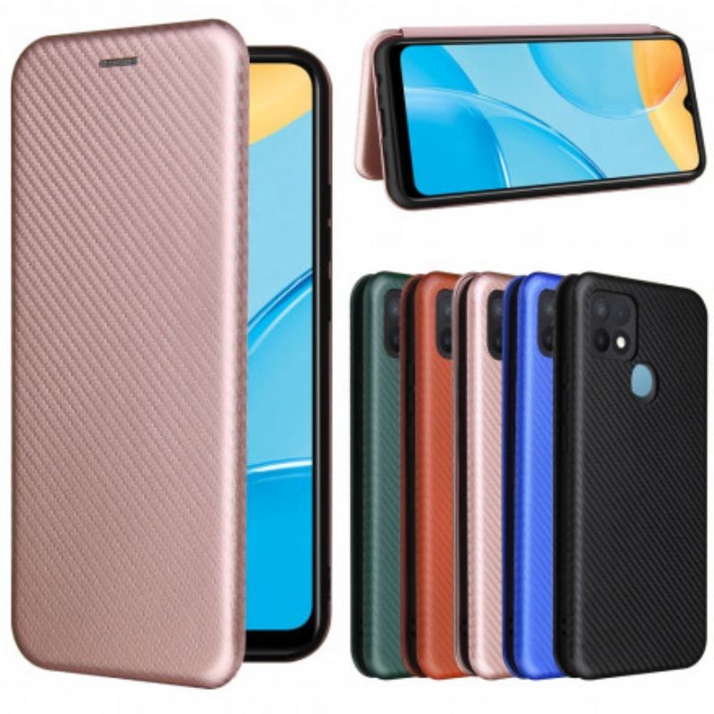 Flip Cover Oppo A15 Silicone Carbone Coloré