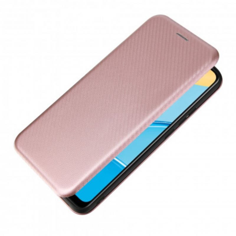 Flip Cover Oppo A15 Silicone Carbone Coloré