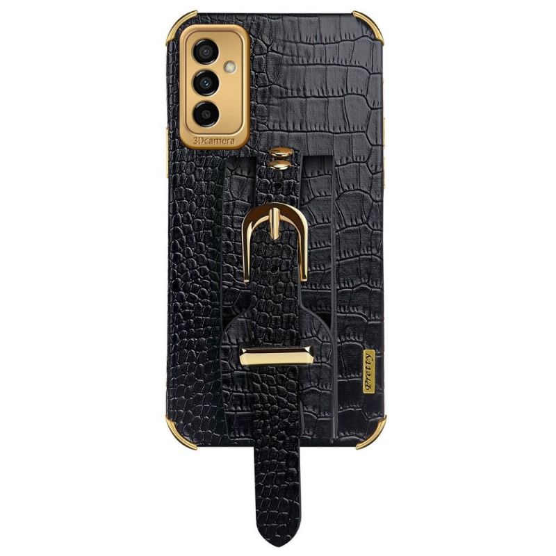 Coque Samsung Galaxy M23 5G Effet Croco avec Sangle