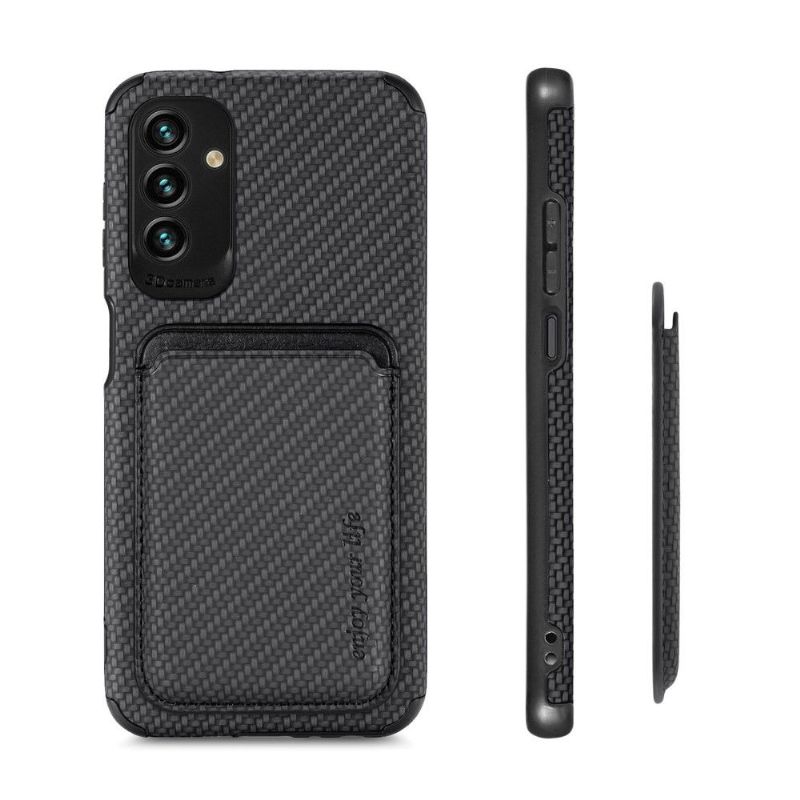 Coque Samsung Galaxy M23 5G Fibre de Carbone Porte-cartes magnétique