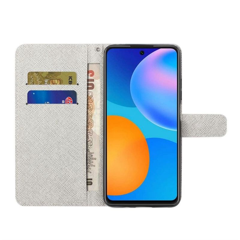 Housse Samsung Galaxy M23 5G Papillon et fleurs bleues