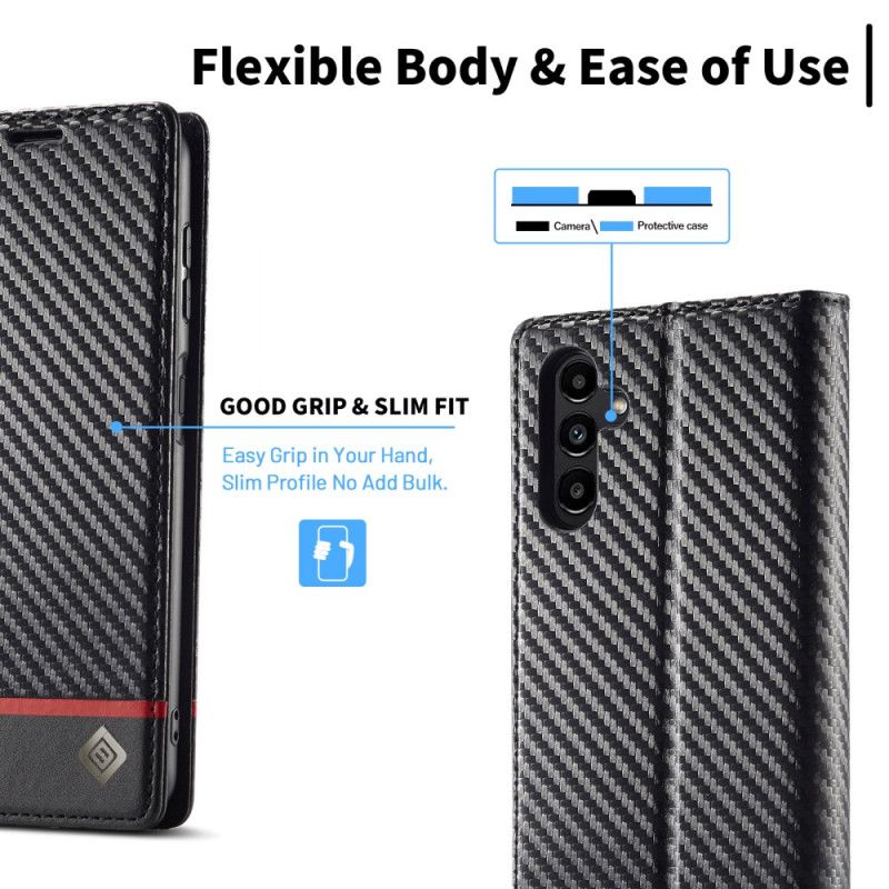 Flip Cover Samsung Galaxy A15 5G / A15 Fibre Carbone LC.IMEEKE