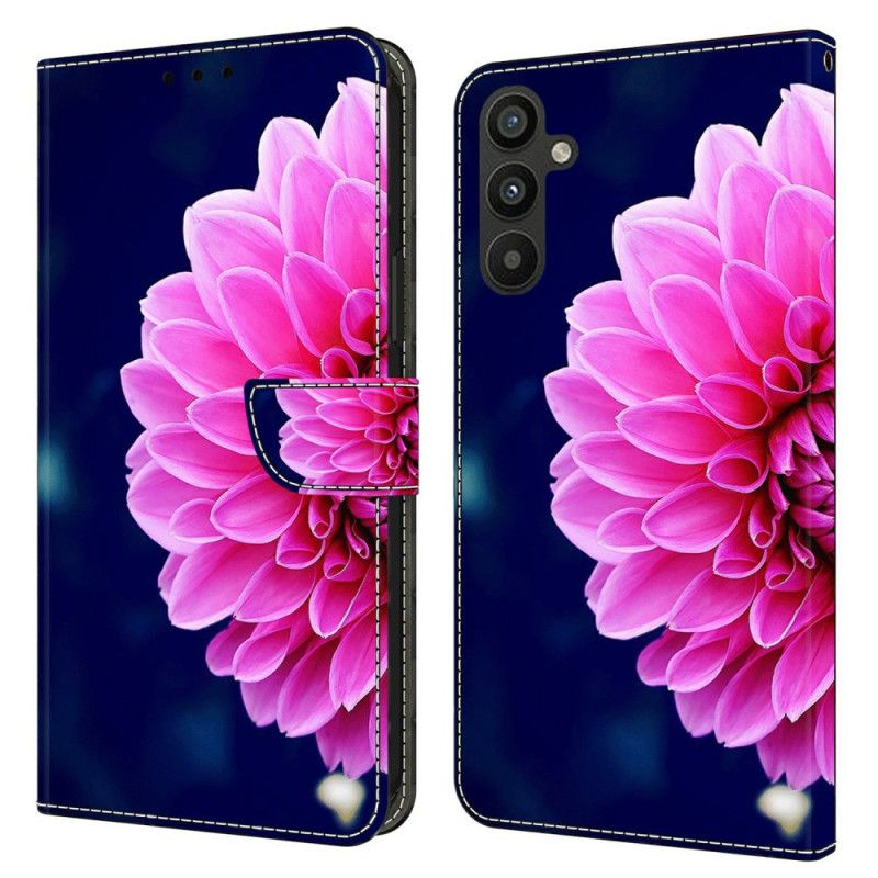 Housse Samsung Galaxy A15 5G / A15 Fleurs Roses sur Fond Bleu