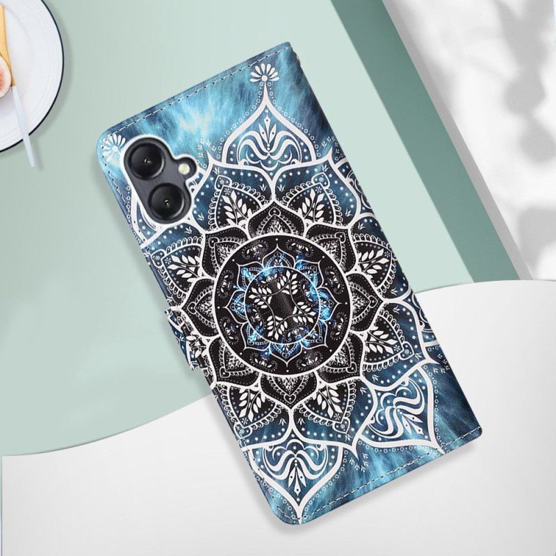 Housse Samsung Galaxy A15 Fleur Mandala à Lanière