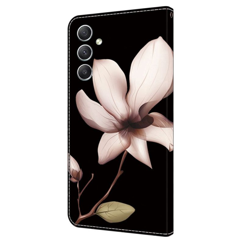 Housse Samsung Galaxy A15 Fleurs Roses sur Fond Noir