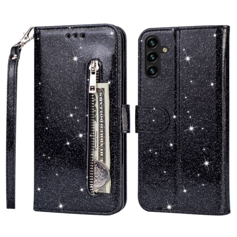 Housse Samsung Galaxy A15 Paillettes Porte-Monnaie Frontal