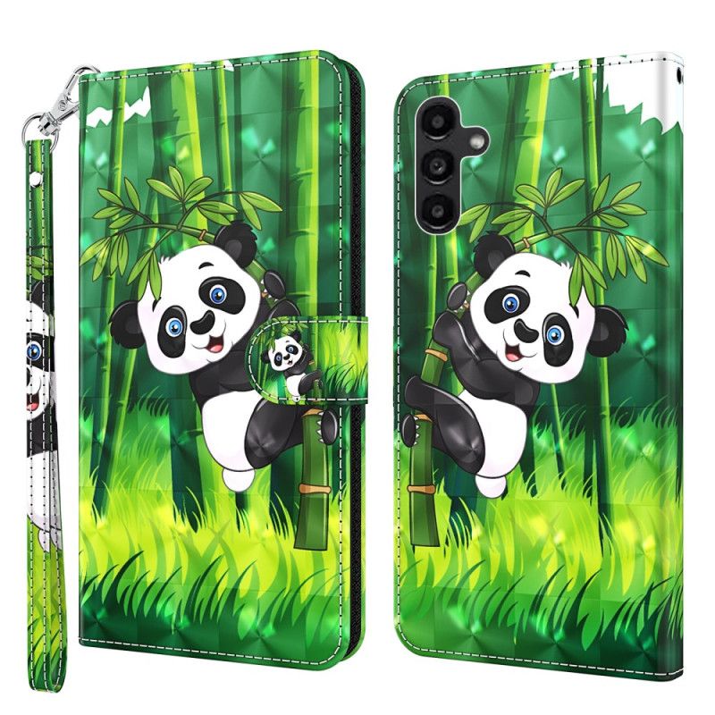 Housse Samsung Galaxy A15 Panda Bambou à Lanière