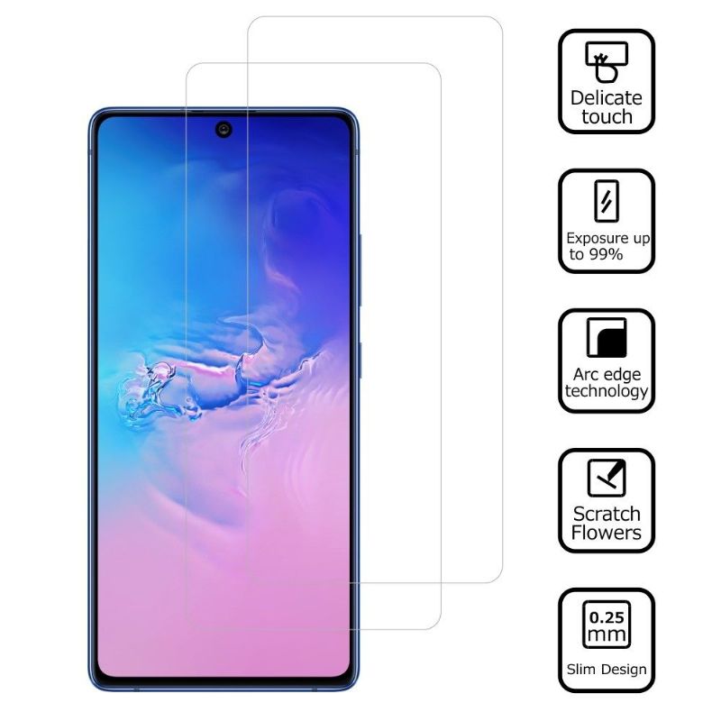 Films en verre trempé pour Samsung Galaxy S10 Lite (2 pièces)