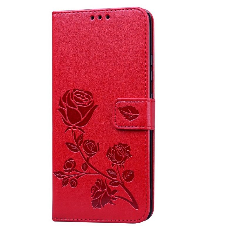 Housse Samsung Galaxy S10 Lite imitation cuir motif rose