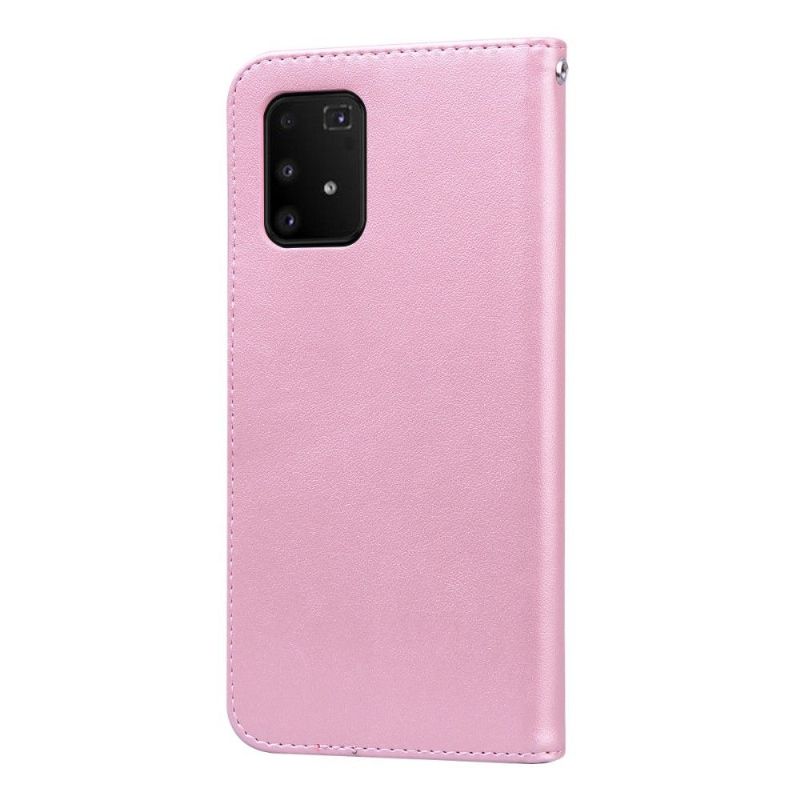 Housse Samsung Galaxy S10 Lite imitation cuir motif rose