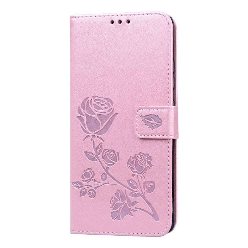 Housse Samsung Galaxy S10 Lite imitation cuir motif rose