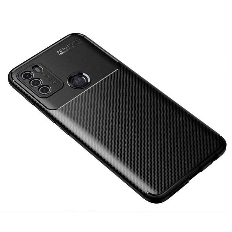 Coque style fibre de carbone pour Motorola Moto G50