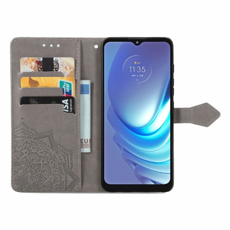 Housse Motorola Moto G50 Mandala relief simili cuir rétro