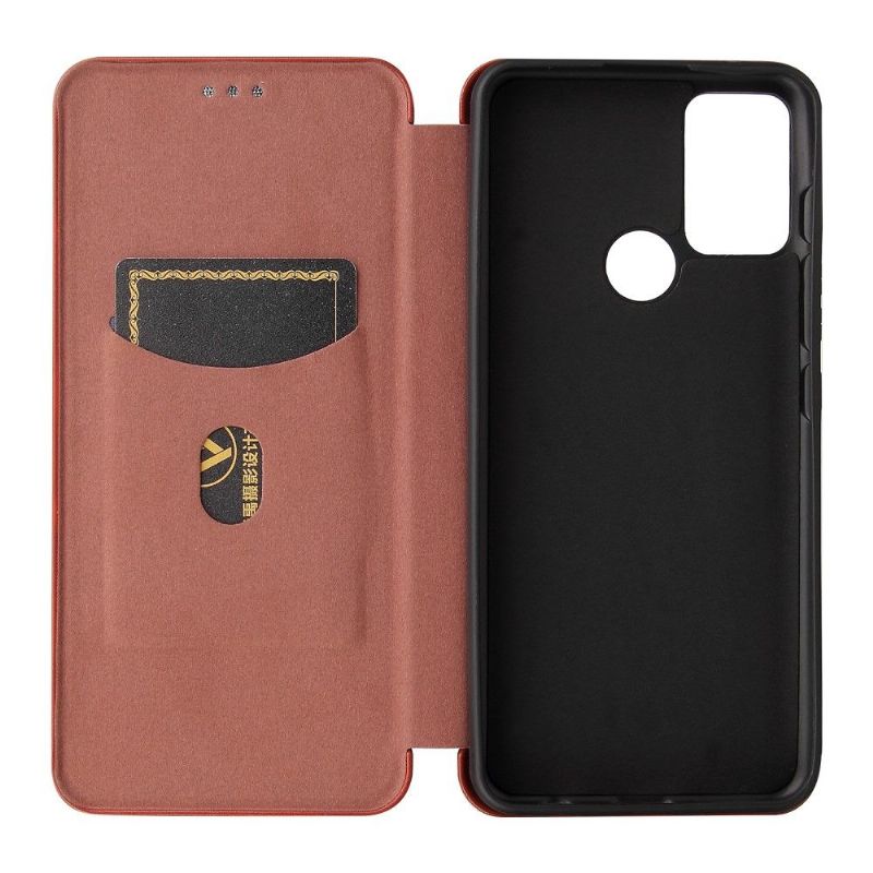 Housse Motorola Moto G50 simili cuir style fibre de carbone