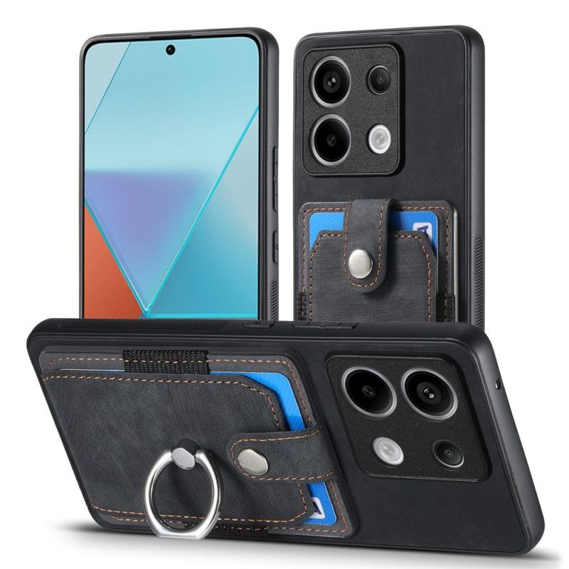 Coque Xiaomi Redmi Note 13 Pro 5G / Poco X6 5G Porte-Cartes et Anneau-Support