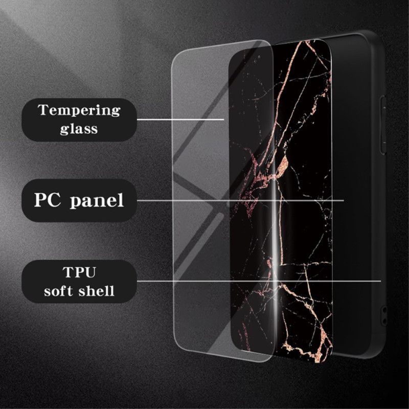 Coque Xiaomi Redmi Note 13 Pro 5G / Poco X6 5G Verre Trempé Marbre Noir et Doré