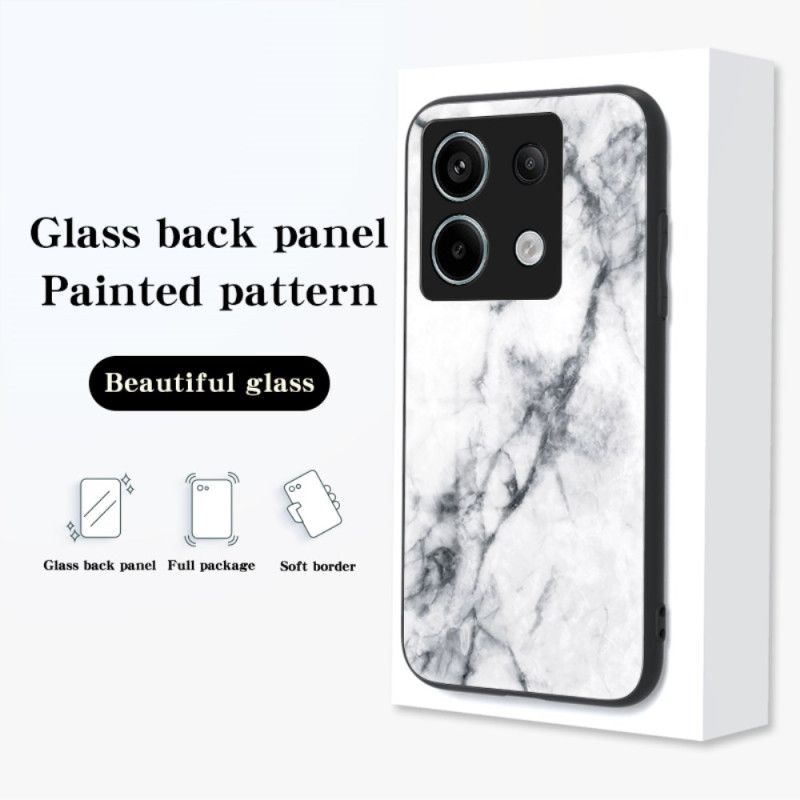 Coque Xiaomi Redmi Note 13 Pro 5G / Poco X6 5G Verre Trempé Motif Marbre Blanc