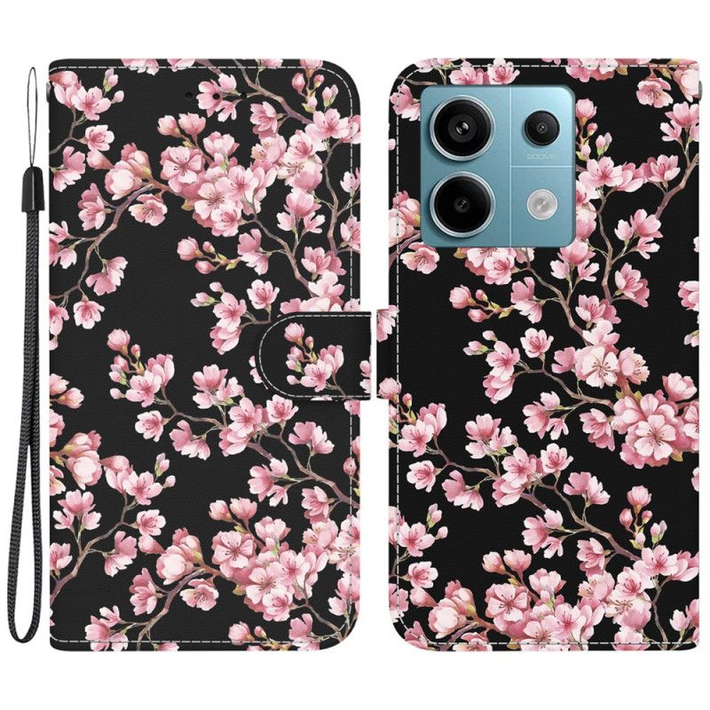 Housse Xiaomi Redmi Note 13 Pro 5G / Poco X6 5G Fleur de Prunier à Lanière