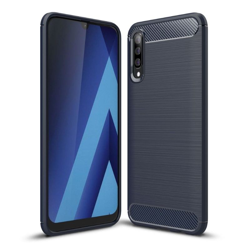 Samsung Galaxy A70 - Coque gel brossé carbone