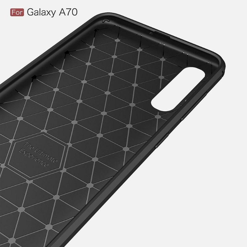 Samsung Galaxy A70 - Coque gel brossé carbone