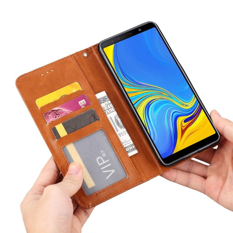 Samsung Galaxy A70 - Étui imitation cuir avec support et porte cartes