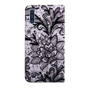 Samsung Galaxy A70 - Étui à lanière Lace Flower