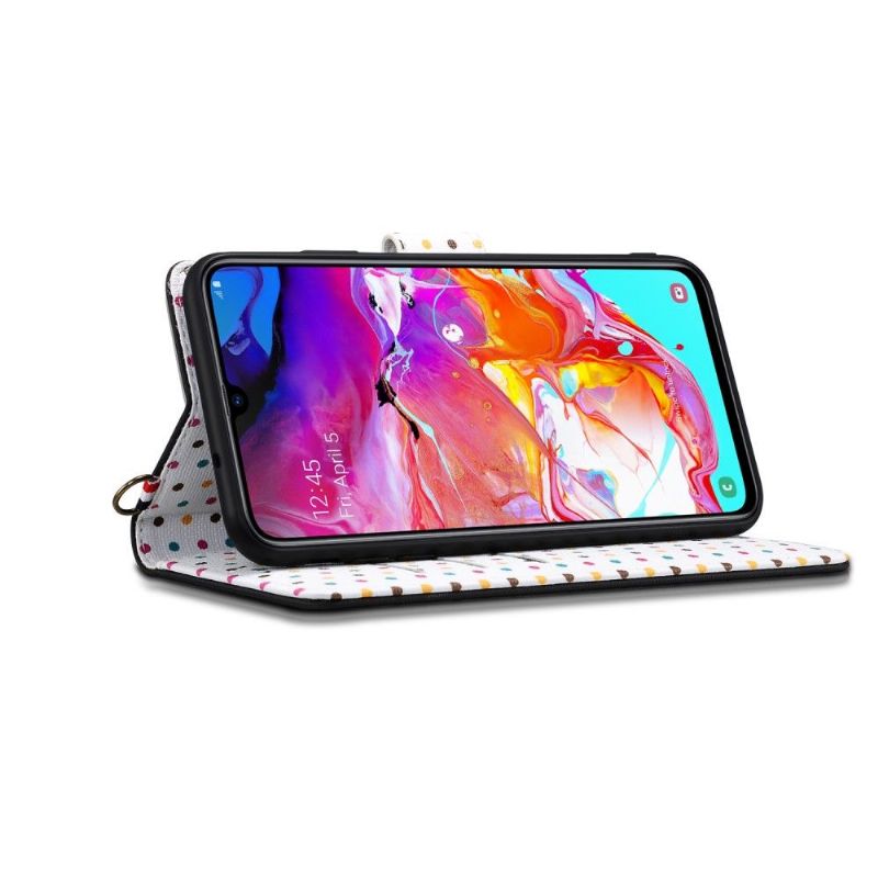 Samsung Galaxy A70 - Étui vintage motifs pois