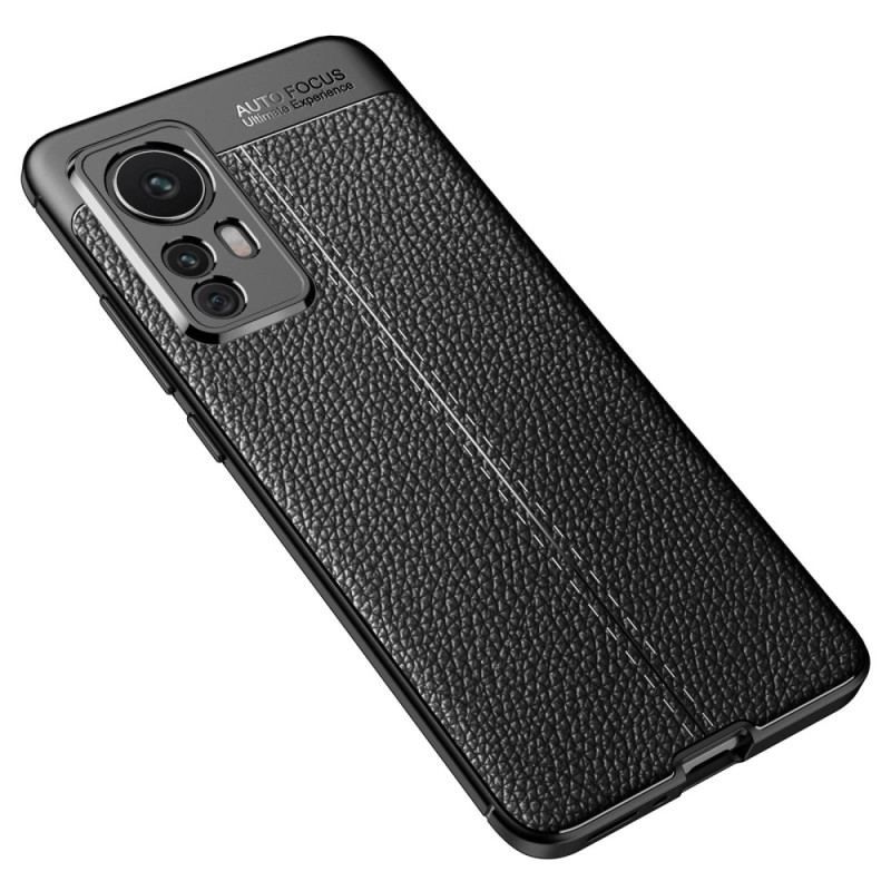 Coque Poco F4 Effet Cuir Litchi Double Line