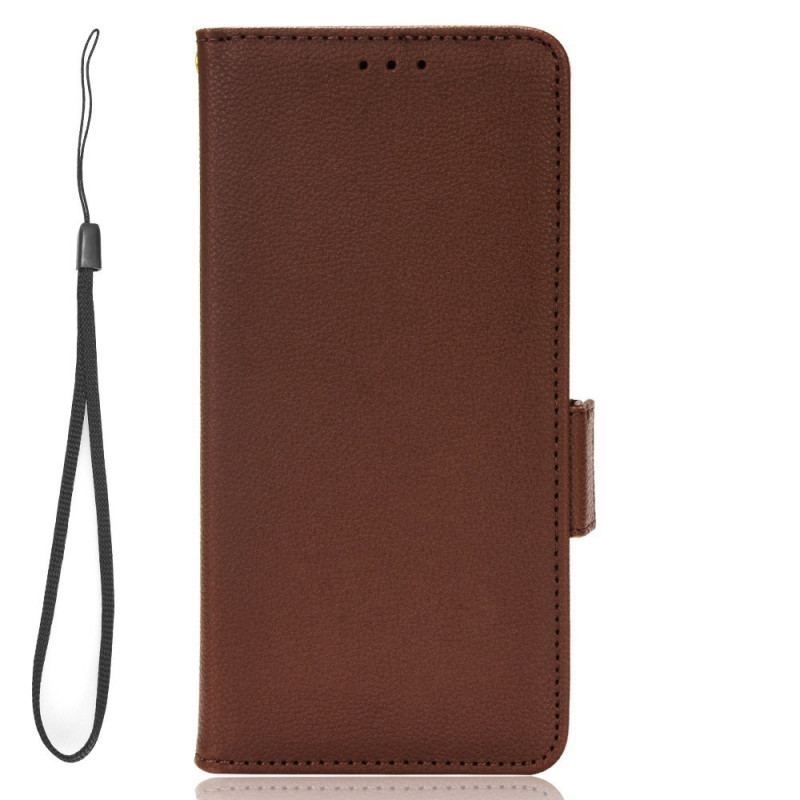 Flip Cover Xiaomi 12T / 12T Pro Effet Cuir avec Lanière