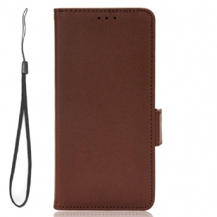 Flip Cover Xiaomi 12T / 12T Pro Effet Cuir avec Lanière