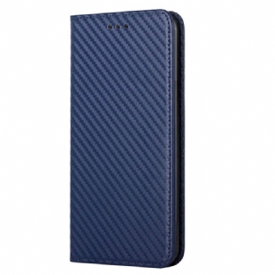 Flip Cover Xiaomi 12T / 12T Pro Fibre Carbone avec Lanière