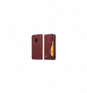 Housse Samsung Galaxy S9 Leather Wallet - Vin rouge