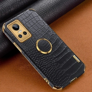 Coque Realme GT Neo 3 Effet Croco avec Anneau