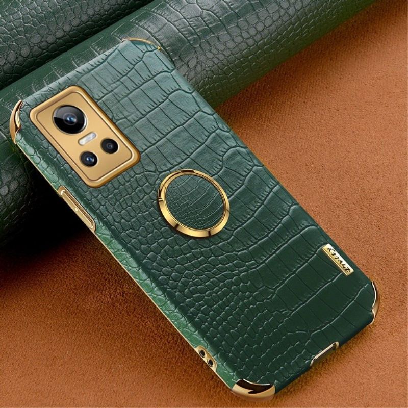 Coque Realme GT Neo 3 Effet Croco avec Anneau